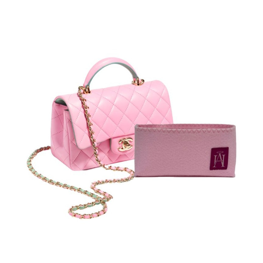handbag liner for Chanel Mini Flap with Top Handle, by Handbag Angels UK.