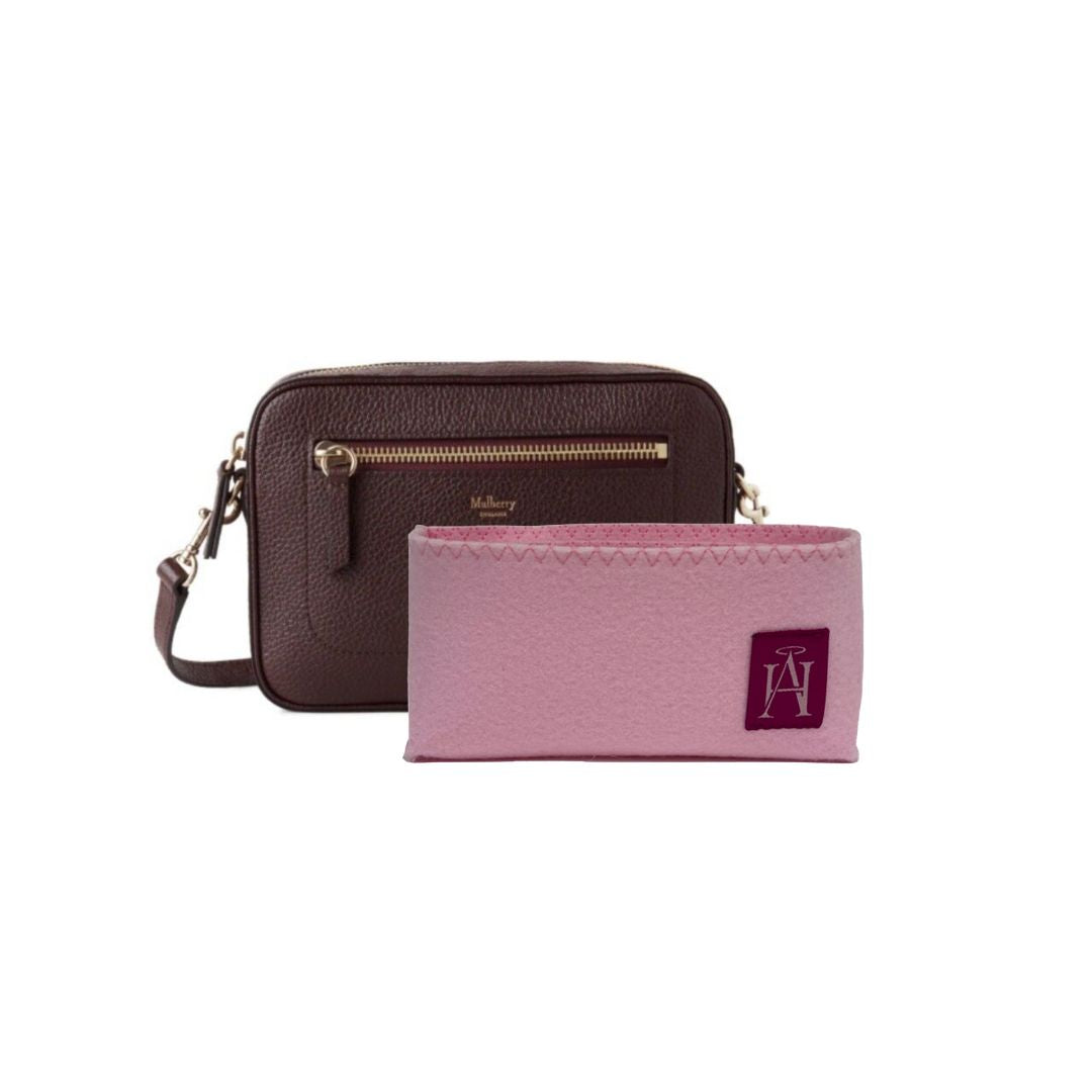 handbag liner for the mulberry camera bag by handbag angels. pink bag insert