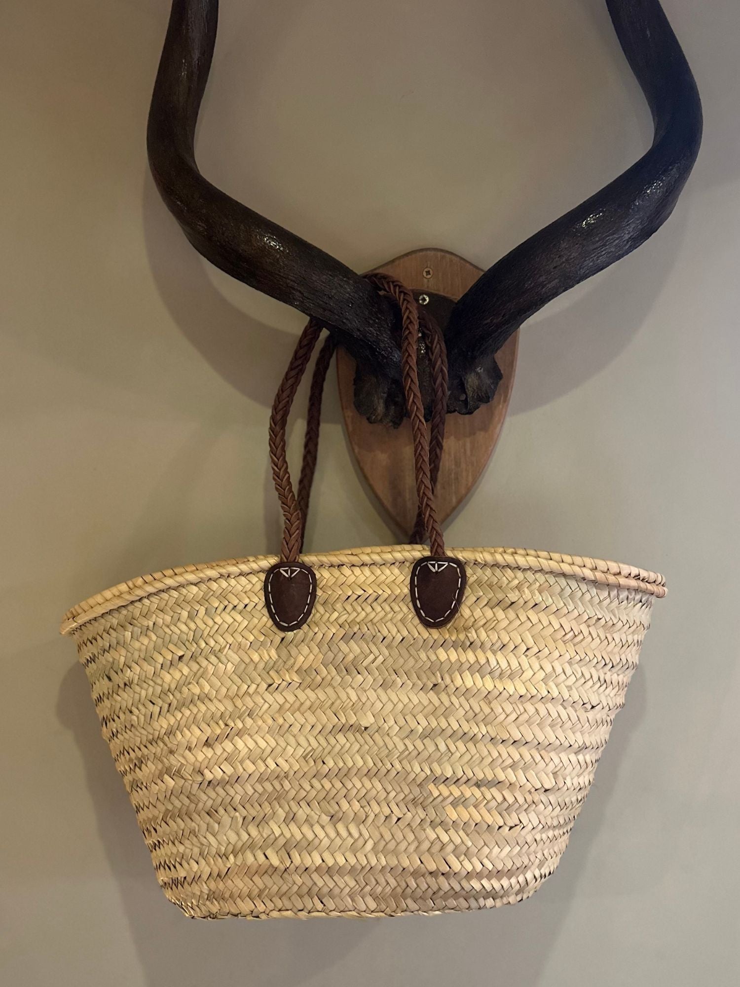 large handmade wicker raffia basket bag for holidays