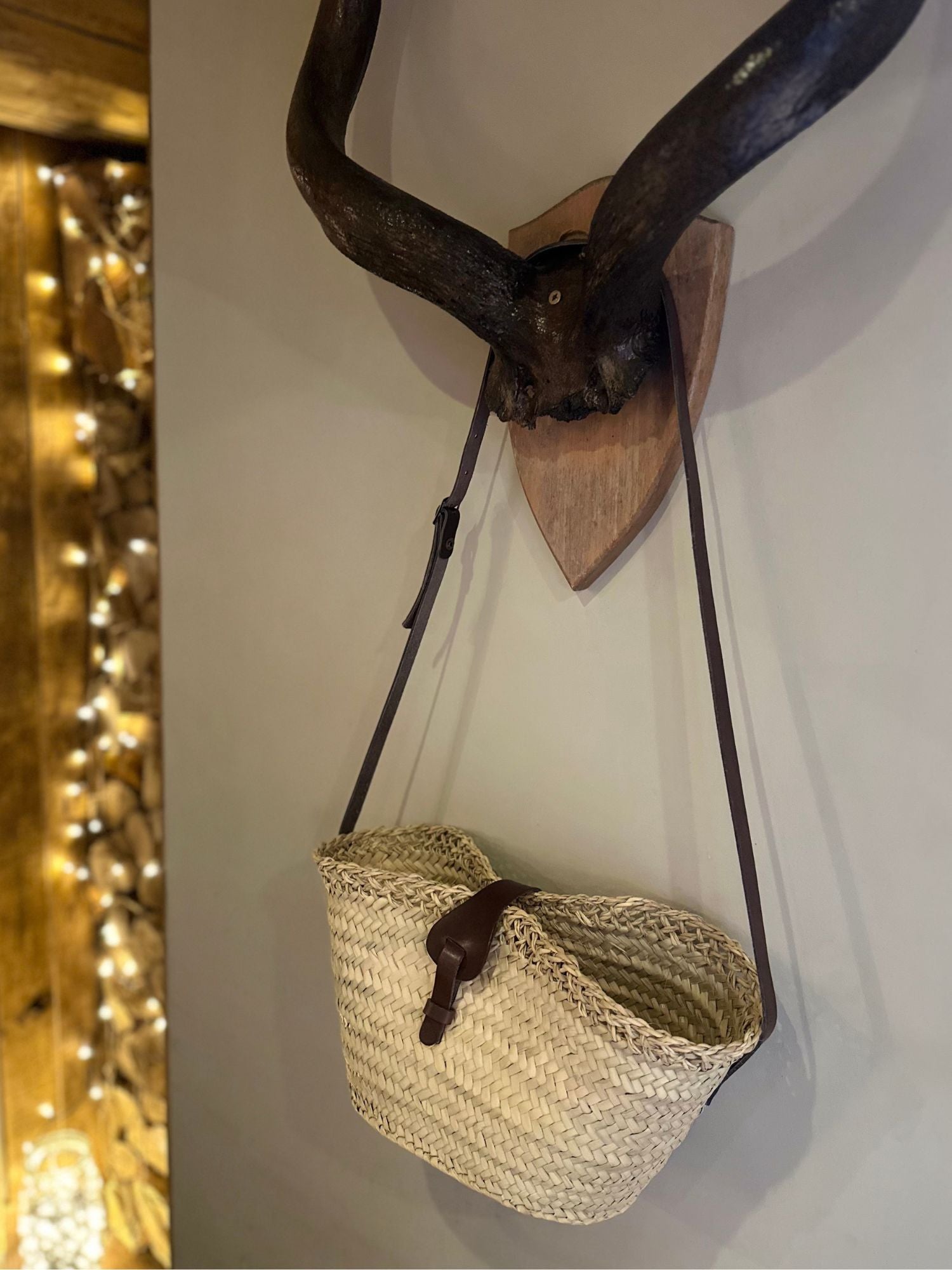 handmade raffia crossbody basket bag