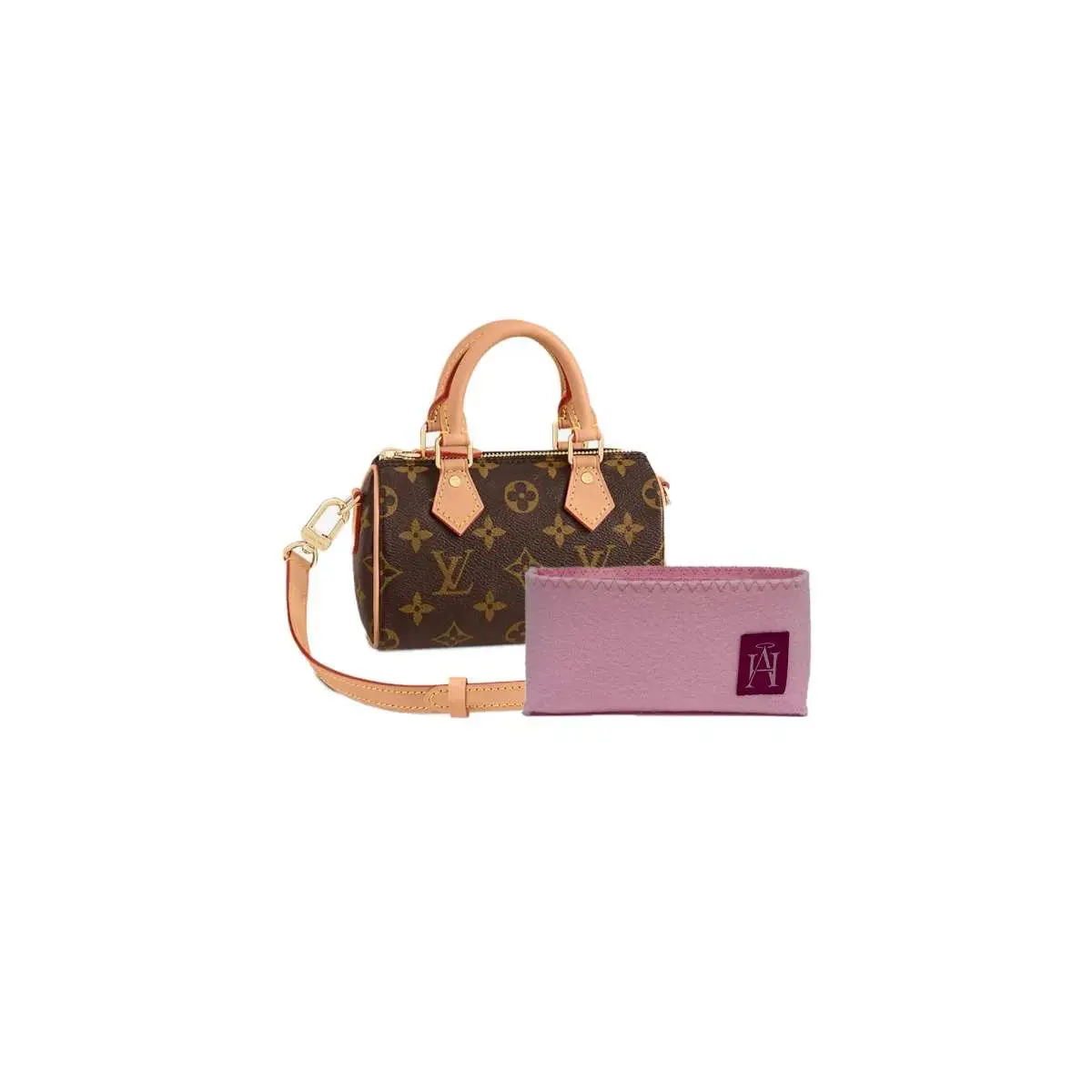 Louis Vuitton Nano Speedy Mini Brown Monogram LV Logo Crossbody Shoulder  Bag